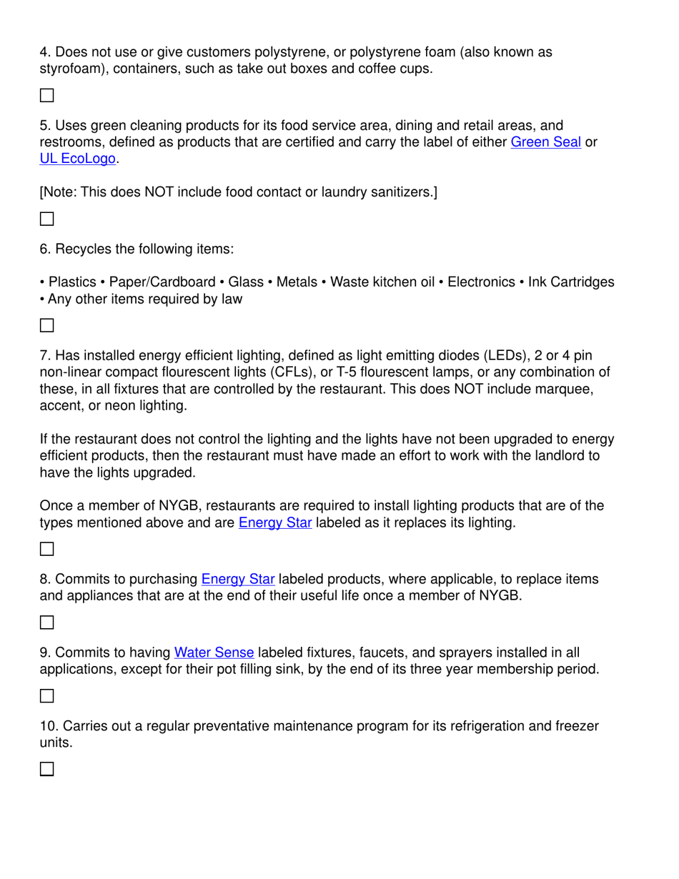 Restaurant Application Form - New York, Page 5