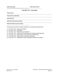 Document preview: Form MV-1.1E Coversheet - New York
