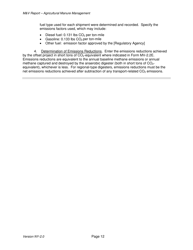 Instructions for Avoided Methane Emissions From Agricultural Manure Management Offset Project Monitoring and Verification Report - New York, Page 12