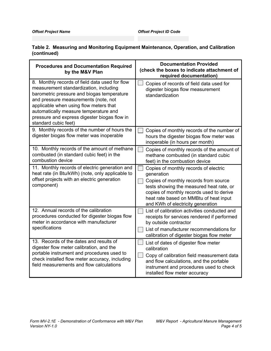 Form MV-2.1E Demonstration of Conformance With Mv Plan - New York, Page 4