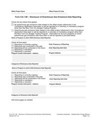 Document preview: Form CA-1.5D Disclosure of Greenhouse Gas Emissions Data Reporting - New York