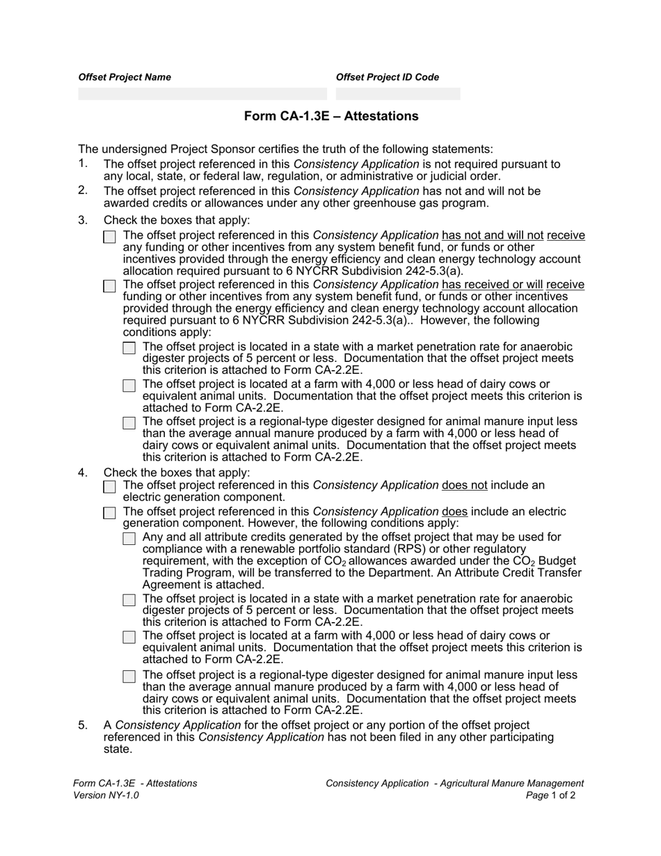 Form CA-1.3E Attestations - New York, Page 1