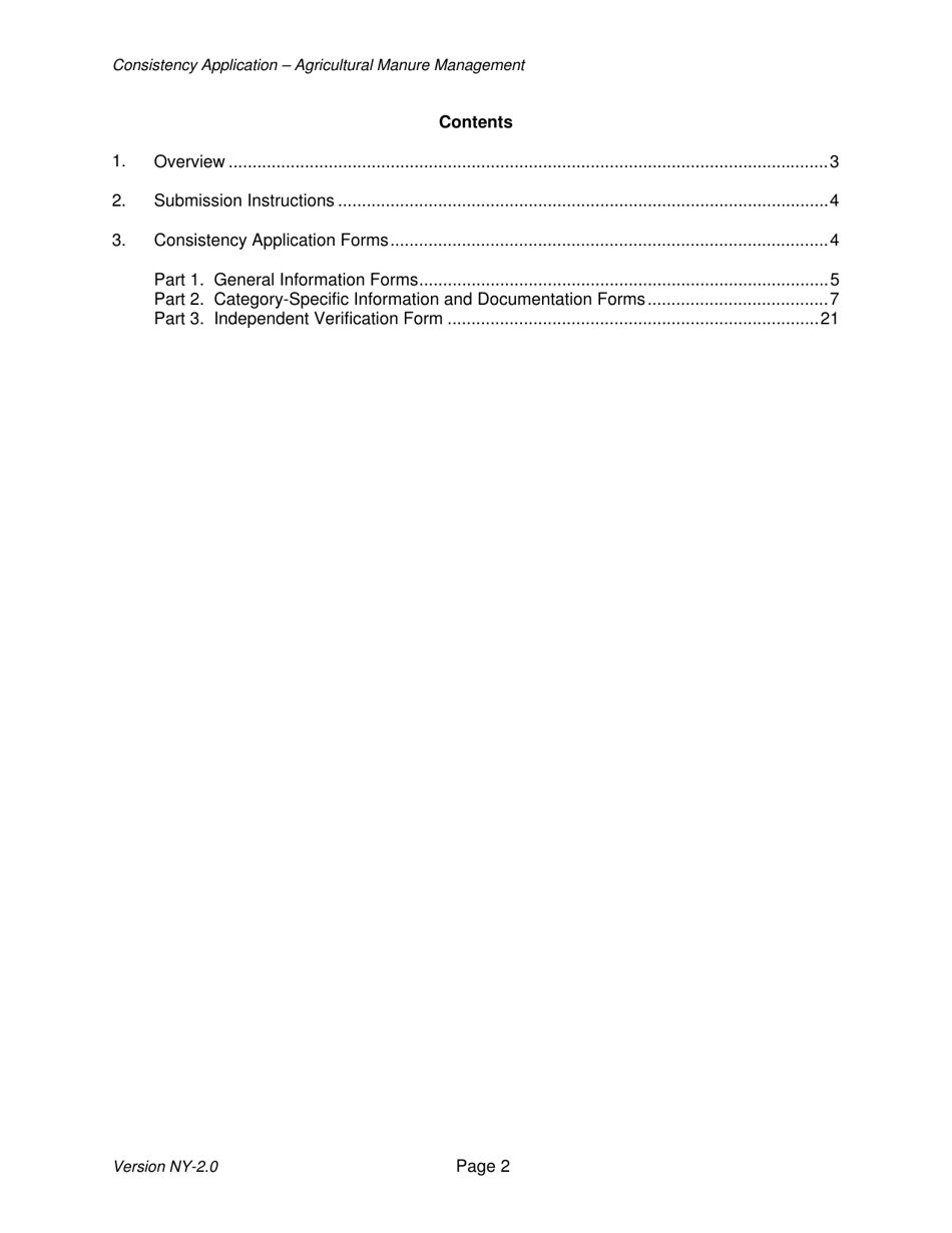Instructions for Avoided Methane Emissions From Agricultural Manure Management Offset Project Consistency Application - New York, Page 2