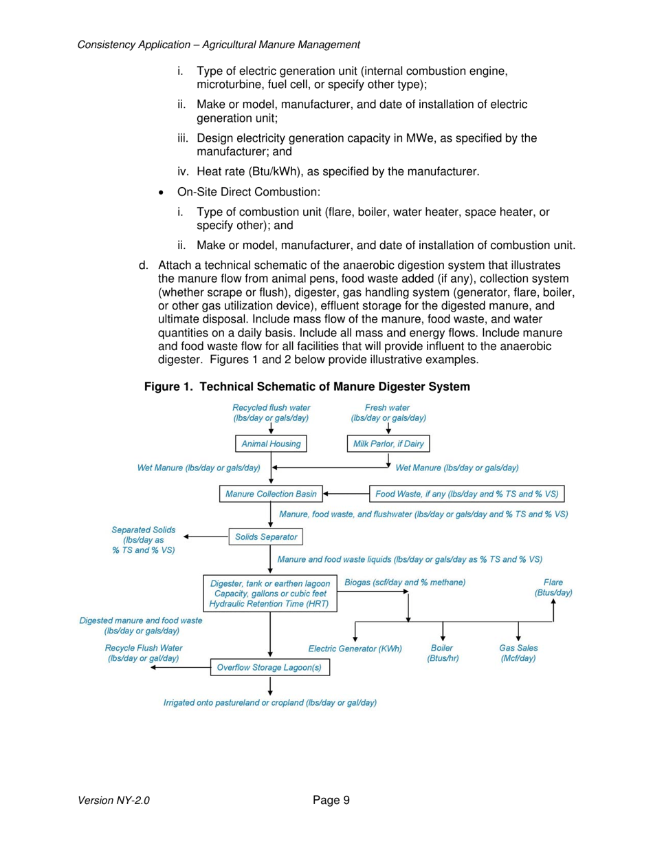 Instructions for Avoided Methane Emissions From Agricultural Manure Management Offset Project Consistency Application - New York, Page 9