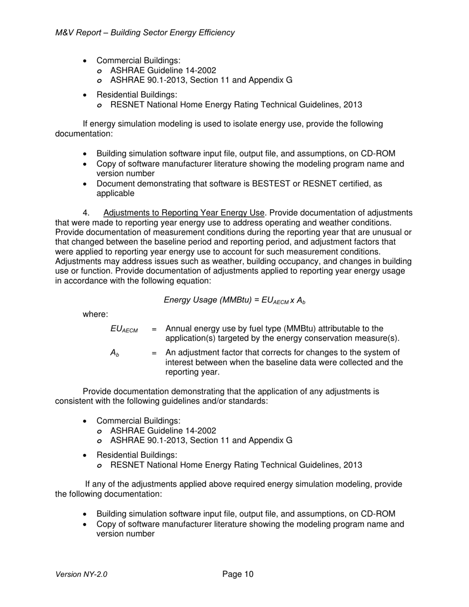 Instructions for Building Sector Energy Efficiency Offset Project Monitoring and Verification Report - New York, Page 10