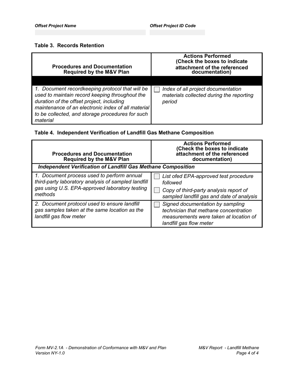 Form MV-2.1A Demonstration of Conformance With Mv Plan - New York, Page 4