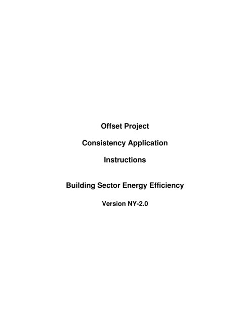 Instructions for Building Sector Energy Efficiency Offset Project Consistency Application - New York