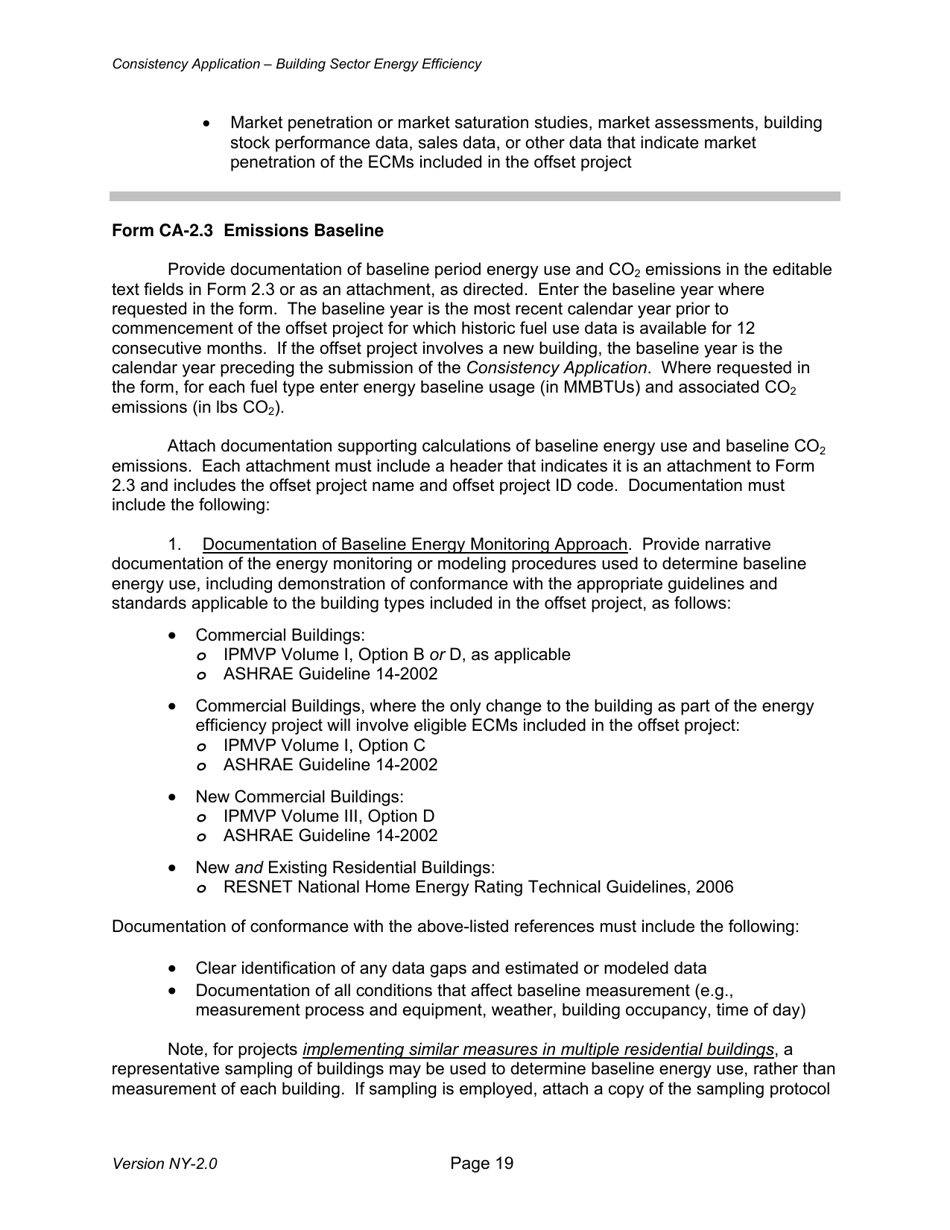 Instructions for Building Sector Energy Efficiency Offset Project Consistency Application - New York, Page 19