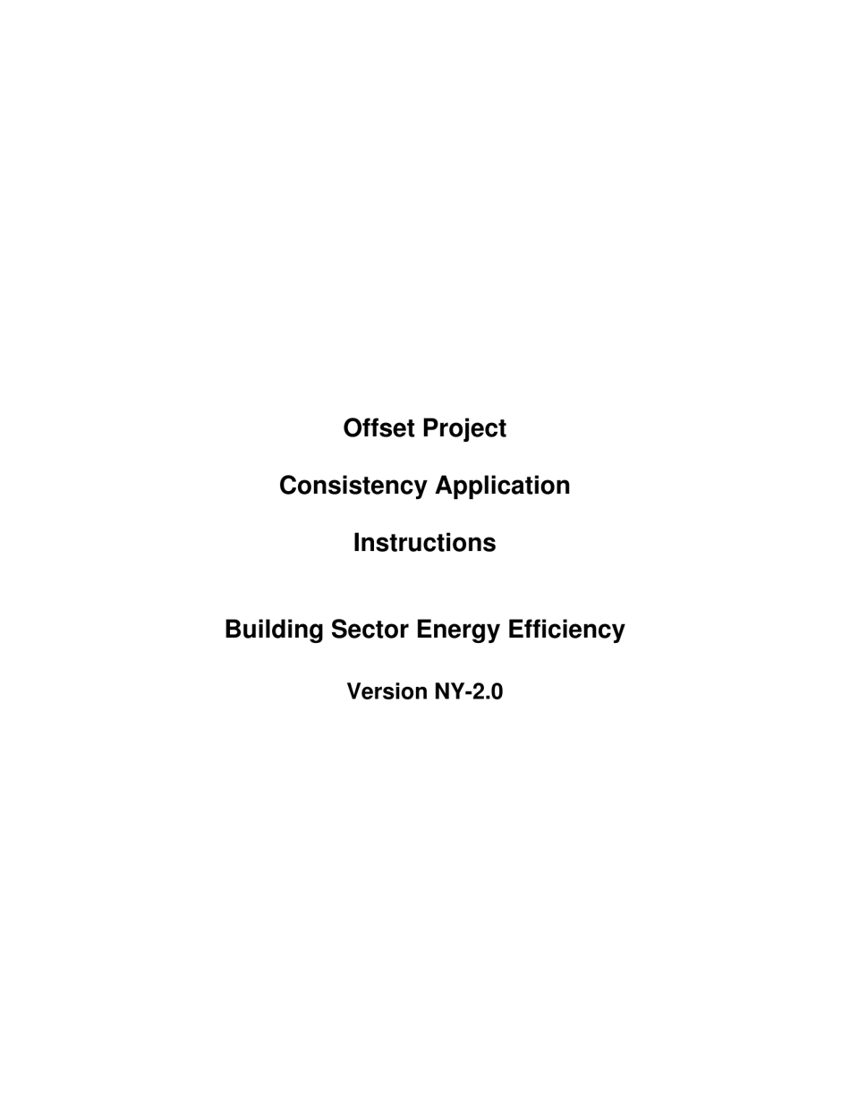 Instructions for Building Sector Energy Efficiency Offset Project Consistency Application - New York, Page 1