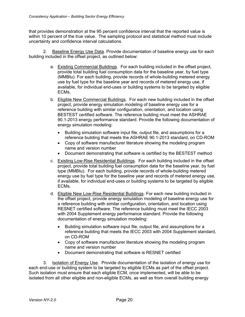 Instructions for Building Sector Energy Efficiency Offset Project Consistency Application - New York, Page 20