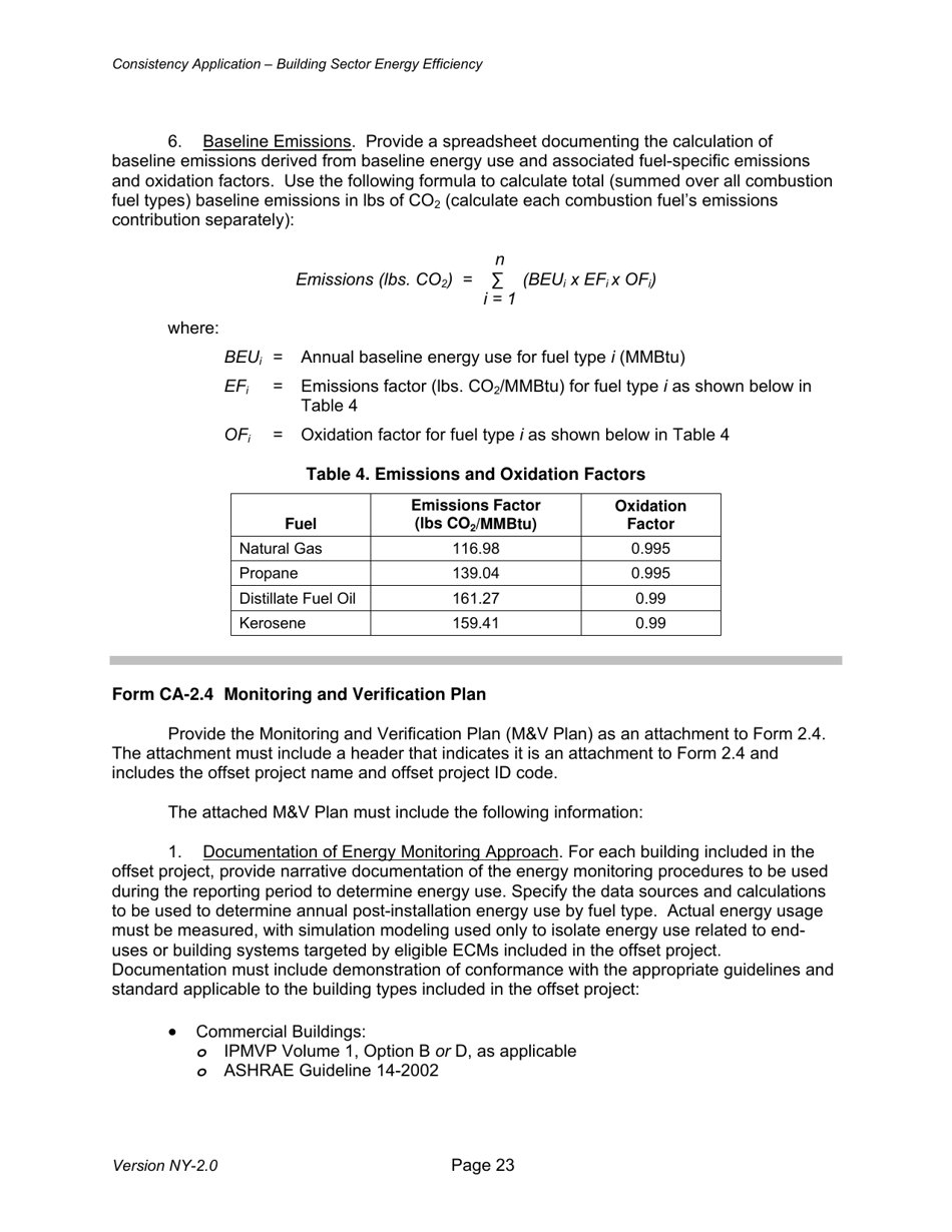 Instructions for Building Sector Energy Efficiency Offset Project Consistency Application - New York, Page 23