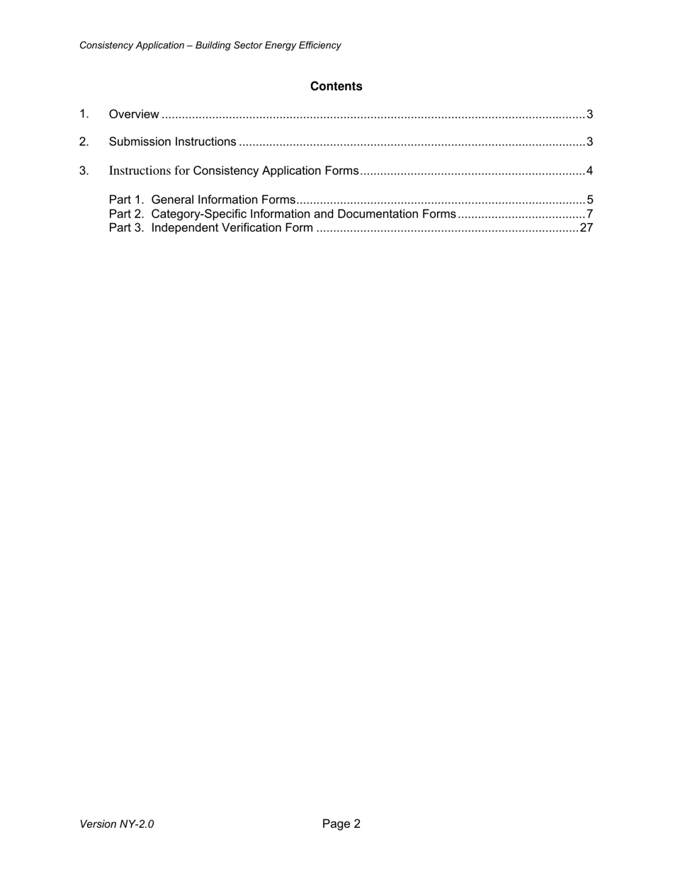 Instructions for Building Sector Energy Efficiency Offset Project Consistency Application - New York, Page 2