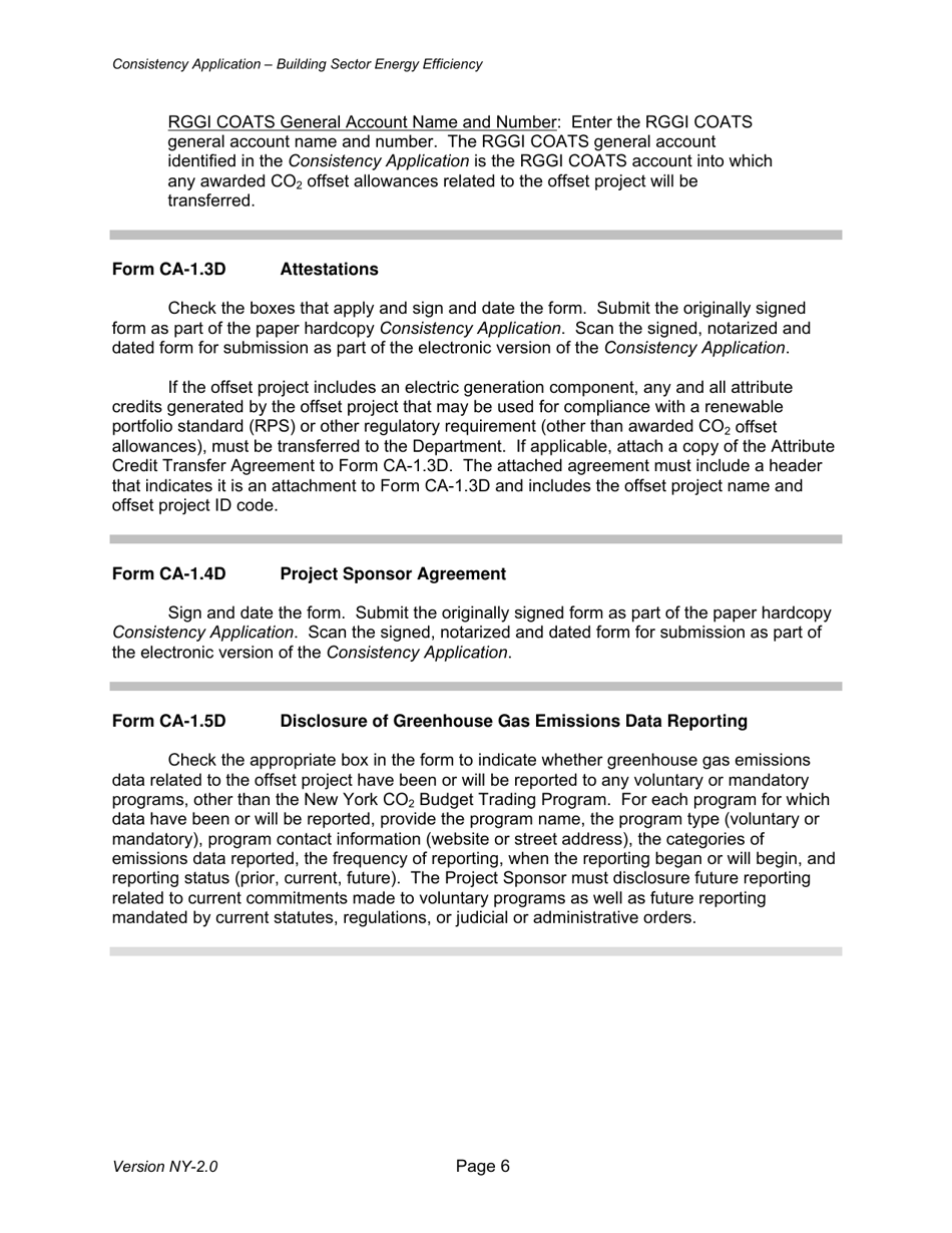 Instructions for Building Sector Energy Efficiency Offset Project Consistency Application - New York, Page 6