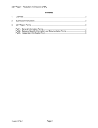 Reductions in Emission of Sulfur Hexafluoride (Sf6) Offset Project Monitoring and Verification Report - New York, Page 2