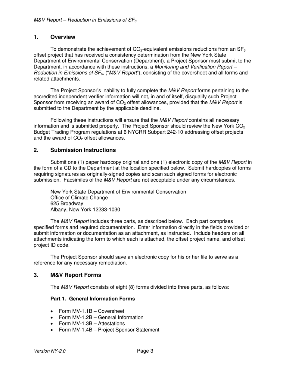 Reductions in Emission of Sulfur Hexafluoride (Sf6) Offset Project Monitoring and Verification Report - New York, Page 3