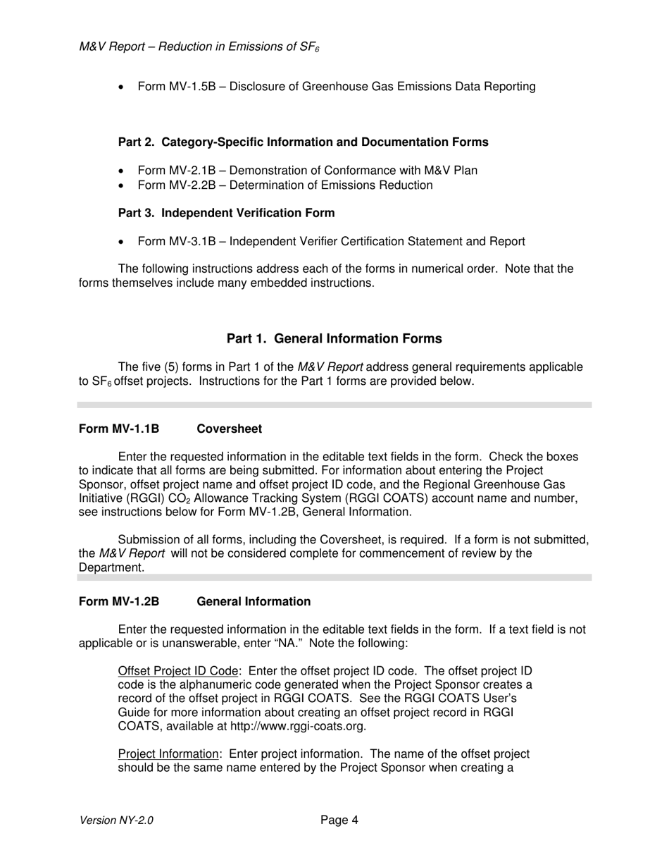 Reductions in Emission of Sulfur Hexafluoride (Sf6) Offset Project Monitoring and Verification Report - New York, Page 4