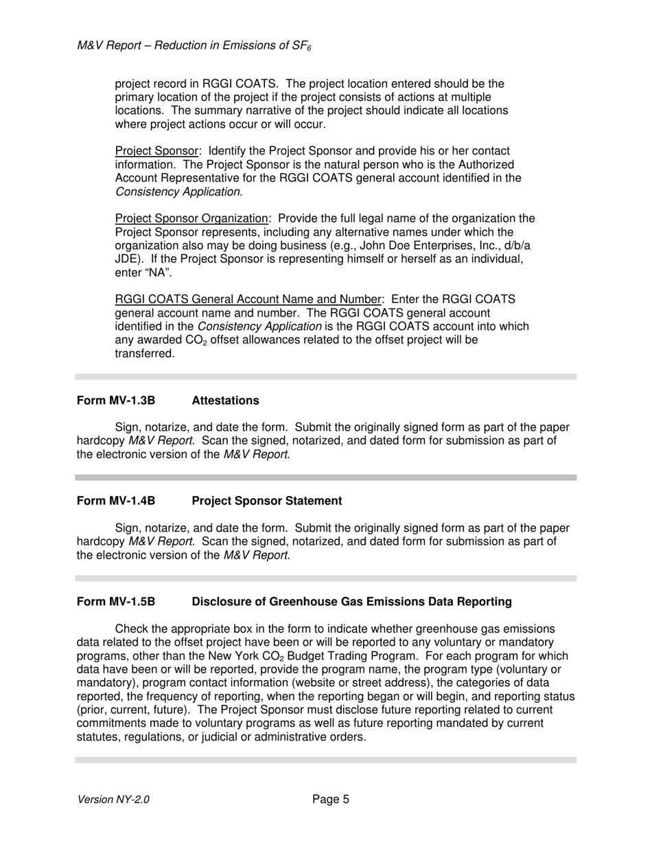 Reductions in Emission of Sulfur Hexafluoride (Sf6) Offset Project Monitoring and Verification Report - New York, Page 5