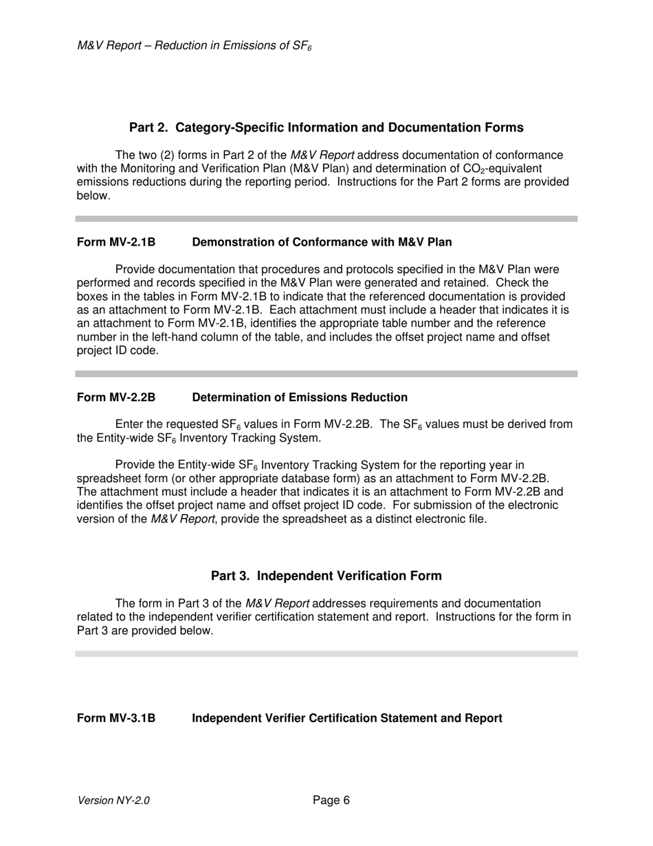 Reductions in Emission of Sulfur Hexafluoride (Sf6) Offset Project Monitoring and Verification Report - New York, Page 6