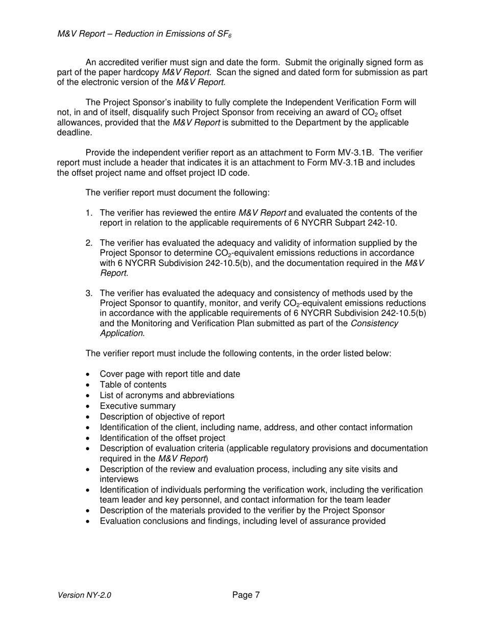 Reductions in Emission of Sulfur Hexafluoride (Sf6) Offset Project Monitoring and Verification Report - New York, Page 7