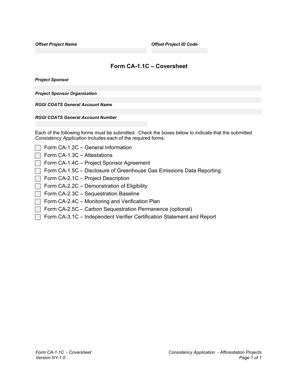 Form CA-1.1C Coversheet - New York, Page 1
