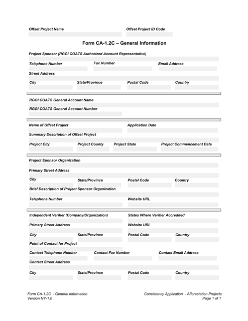 Form CA-1.2C General Information - New York