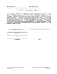 Document preview: Form CA-1.4C Project Sponsor Agreement - New York