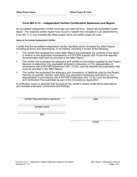 Document preview: Form MV-3.1C Independent Verifier Certification Statement and Report - New York