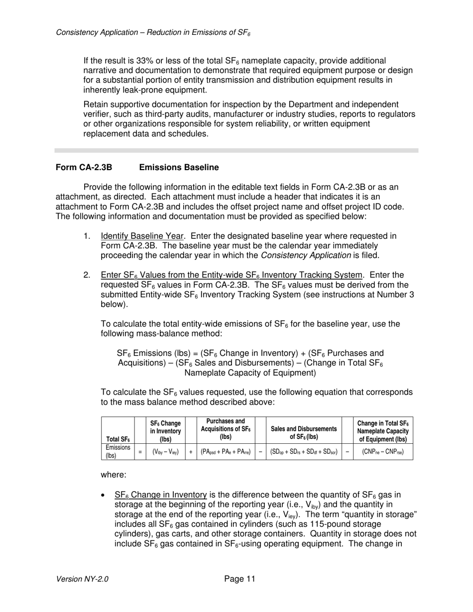 Instructions for Form CA-1.1B, CA-1.2B, CA-1.3B, CA-1.4B, CA-1.5B, CA-2.1B, CA-2.2B, CA-2.3B, CA-2.4B, CA-3.1B Offset Project Consistency Application - New York, Page 11