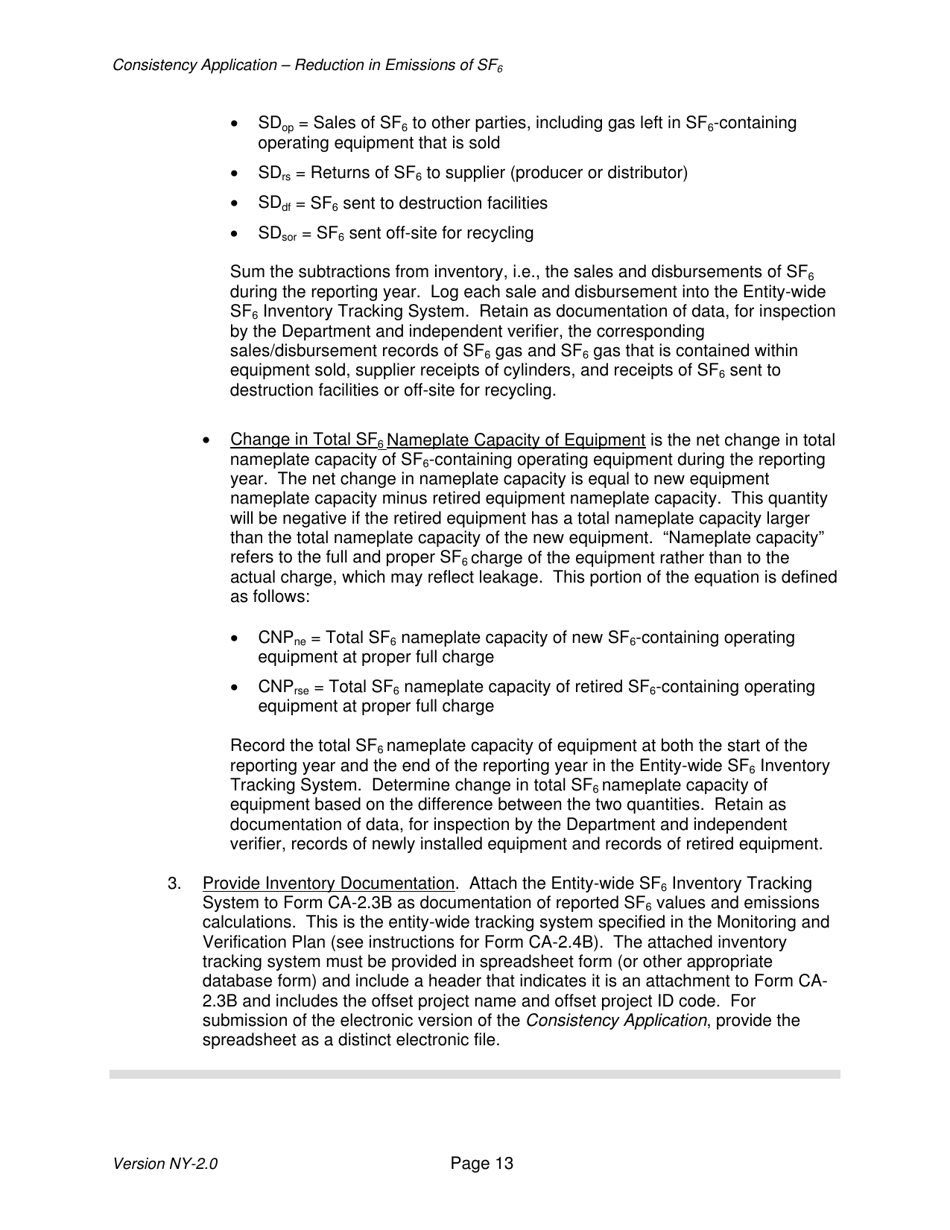 Instructions for Form CA-1.1B, CA-1.2B, CA-1.3B, CA-1.4B, CA-1.5B, CA-2.1B, CA-2.2B, CA-2.3B, CA-2.4B, CA-3.1B Offset Project Consistency Application - New York, Page 13