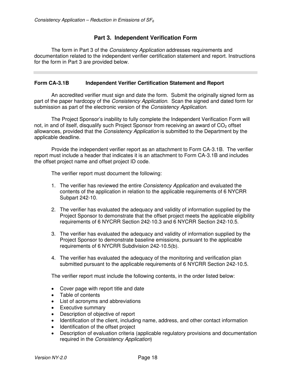 Instructions for Form CA-1.1B, CA-1.2B, CA-1.3B, CA-1.4B, CA-1.5B, CA-2.1B, CA-2.2B, CA-2.3B, CA-2.4B, CA-3.1B Offset Project Consistency Application - New York, Page 18