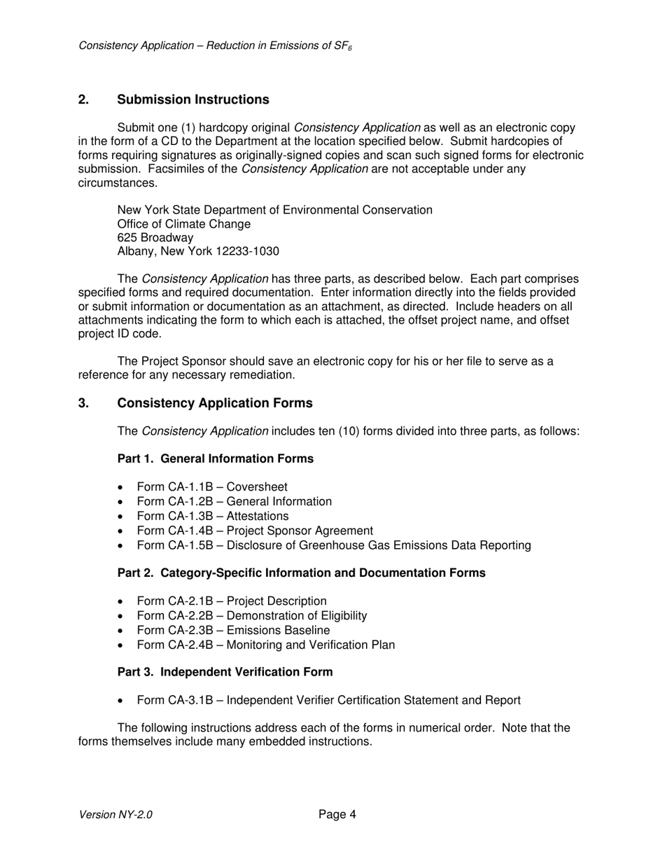 Instructions for Form CA-1.1B, CA-1.2B, CA-1.3B, CA-1.4B, CA-1.5B, CA-2.1B, CA-2.2B, CA-2.3B, CA-2.4B, CA-3.1B Offset Project Consistency Application - New York, Page 4