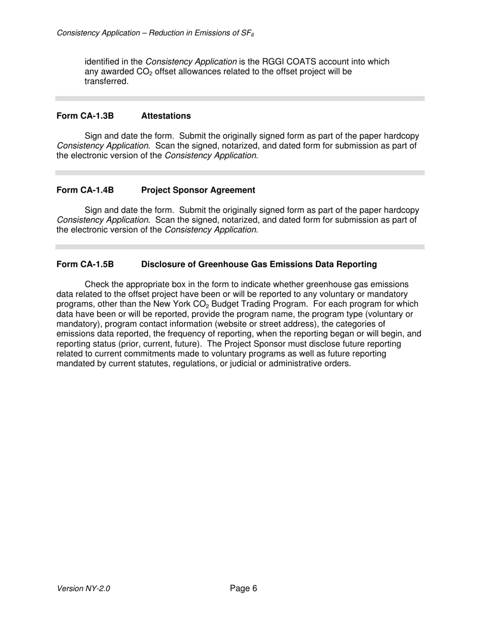 Instructions for Form CA-1.1B, CA-1.2B, CA-1.3B, CA-1.4B, CA-1.5B, CA-2.1B, CA-2.2B, CA-2.3B, CA-2.4B, CA-3.1B Offset Project Consistency Application - New York, Page 6