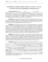 Document preview: Environmental Easement Template - New York