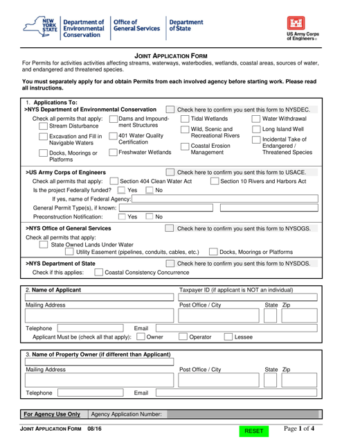 New York Joint Application Form Download Fillable PDF Templateroller