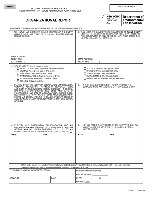 Form 85-15-12  Printable Pdf