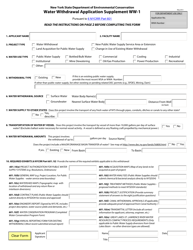 Document preview: Supplement WW-1 Water Withdrawal Application Supplement - New York