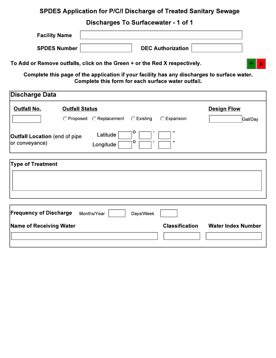 Spdes Application Form: Private, Commercial  Institutional (P / C / I) Discharge of Treated Sanitary Sewage - New York, Page 4