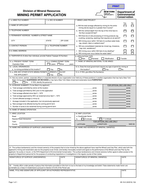 Form 85-19-2  Printable Pdf