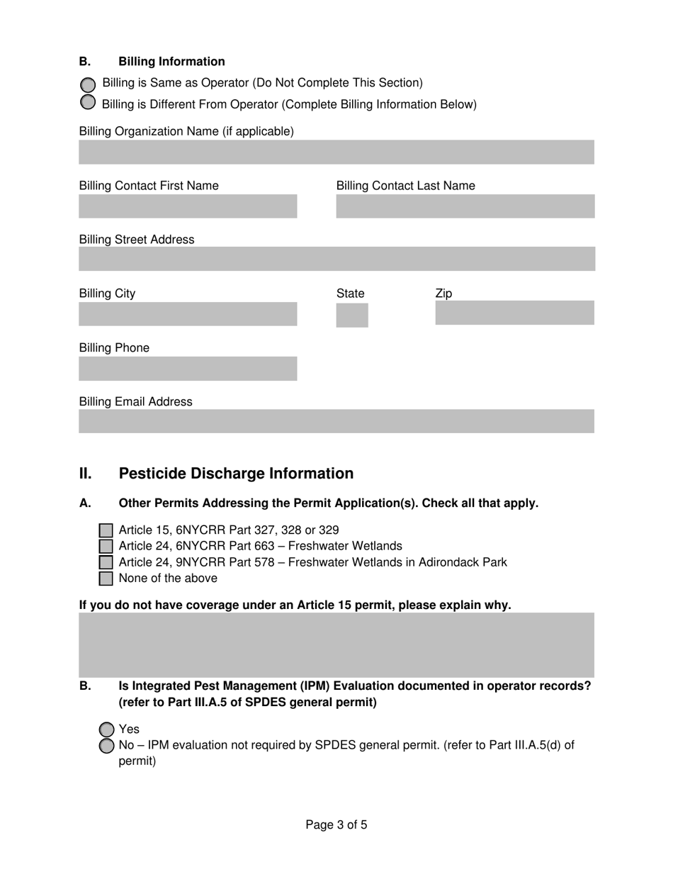 Spdes Pesticide General Permit Noi - New York, Page 3