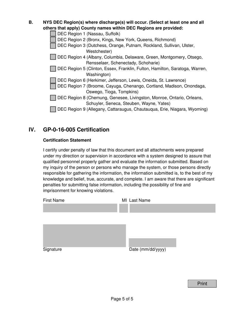 Spdes Pesticide General Permit Noi - New York, Page 5