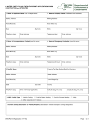 6 Nycrr Part 570 Lng Facility Permit Application Form - Construction and Operation - New York