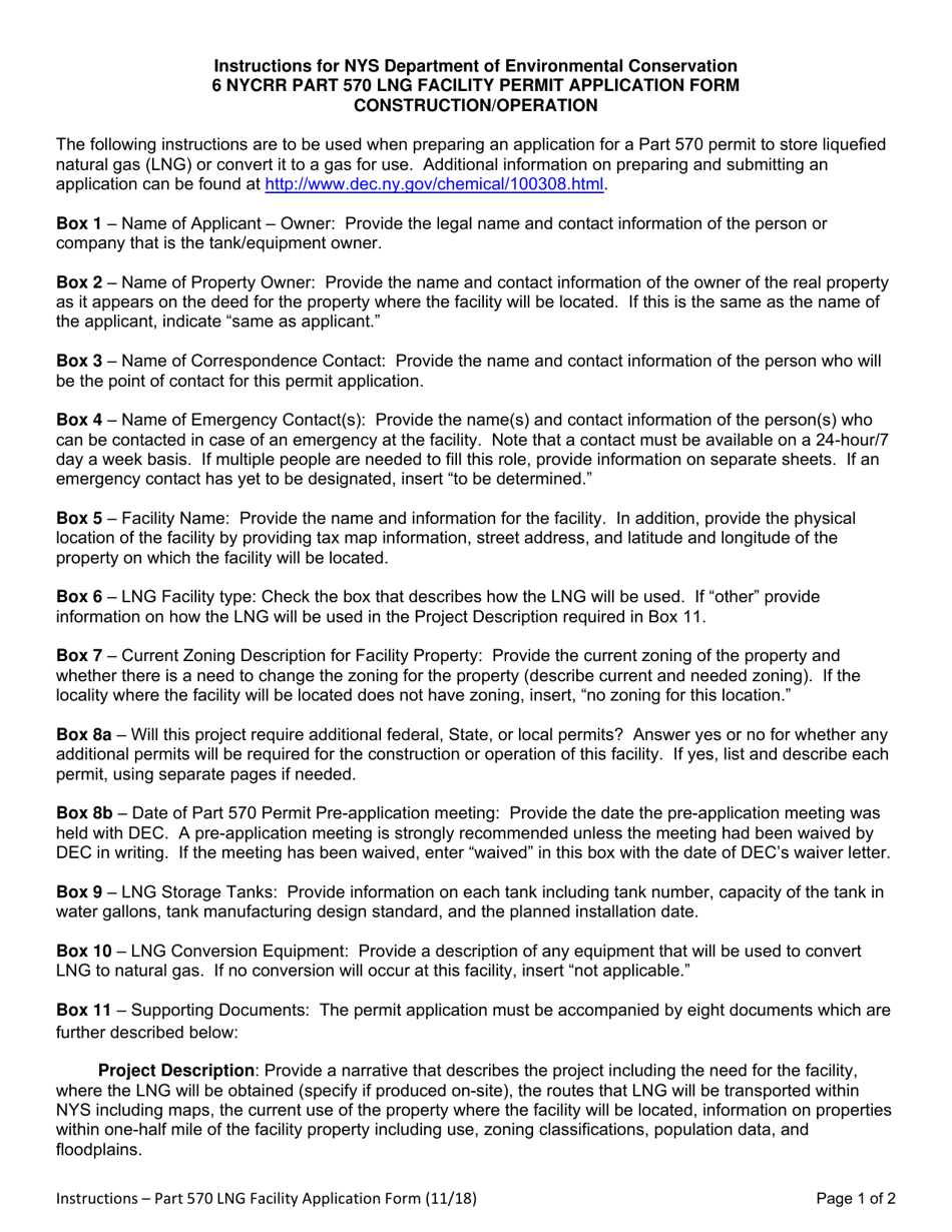 6 Nycrr Part 570 Lng Facility Permit Application Form - Construction and Operation - New York, Page 3