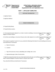 Structural Archaeological Assessment Form (Saaf) - New York