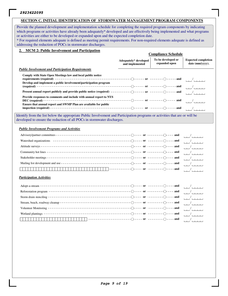 Stormwater Municipal Separate Storm Sewer Systems (Ms4s) General Permit Noi - New York, Page 9