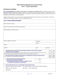 Document preview: Part 1 Short Environmental Assessment Form - Project Information - New York