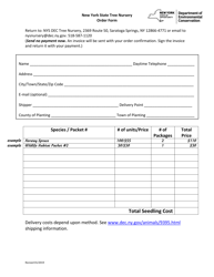 Document preview: New York State Tree Nursery Order Form - New York