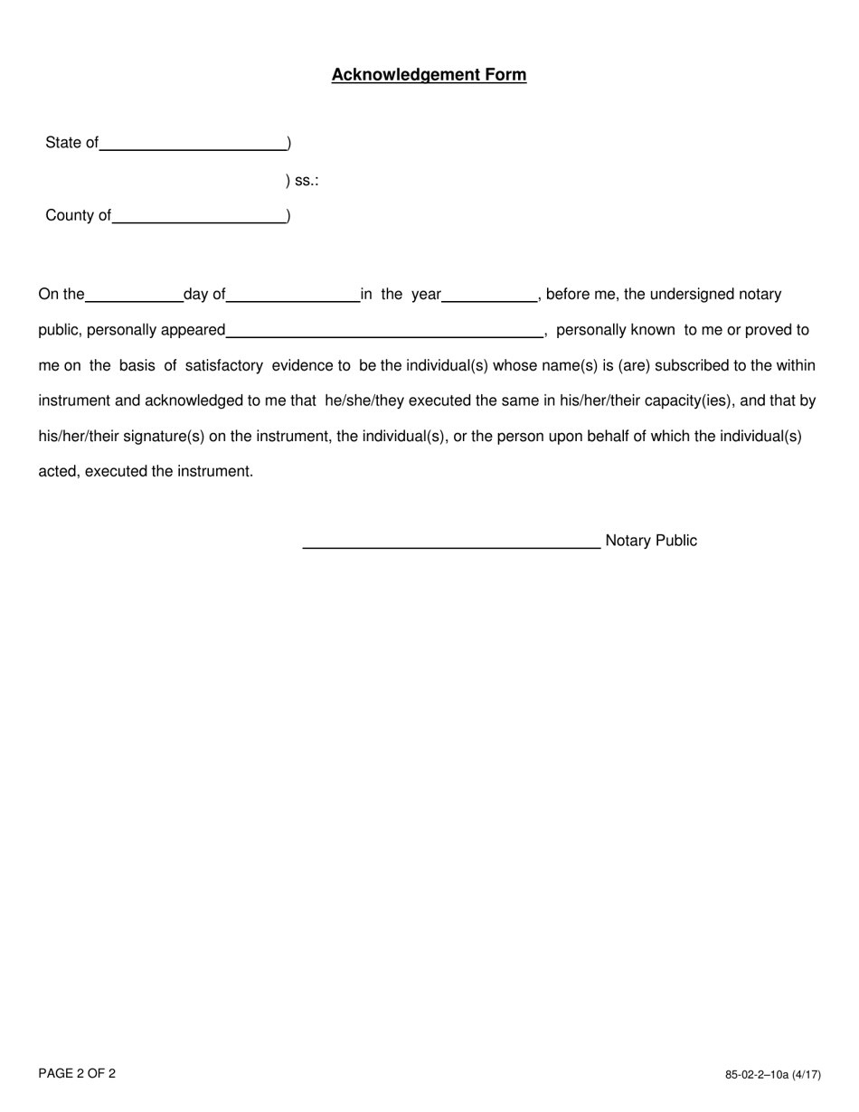 Form 85-02-210A Well Plugging and Surface Restoration Bond - New York, Page 2