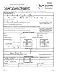 Form 85-12-5 Application for Permit to Drill, Deepen, Plug Back or Convert a Well Subject to the Oil, Gas and Solution Mining Law - New York