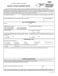 Document preview: Form 14-3-12 Request for Bop Equipment Waiver - New York