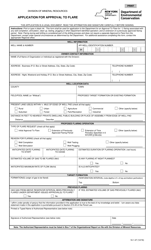 Document preview: Form 16-1-27 Application for Approval to Flare - New York
